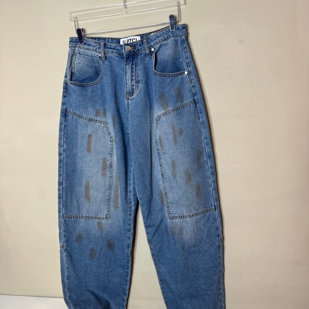 PTCL Ethical Brand High Rise Patch Pocket Jeans Size 27 Blue Denim - Picture 3 of 13